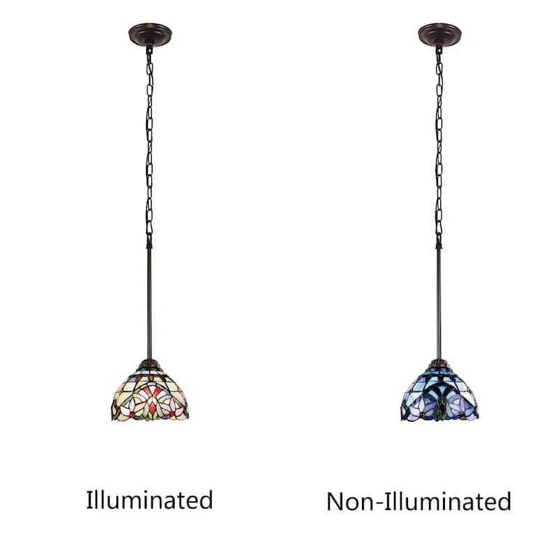 Tiffany-Style Victorian Design 1-light Dark Bronze Hanging Pendant - Dark Bronze