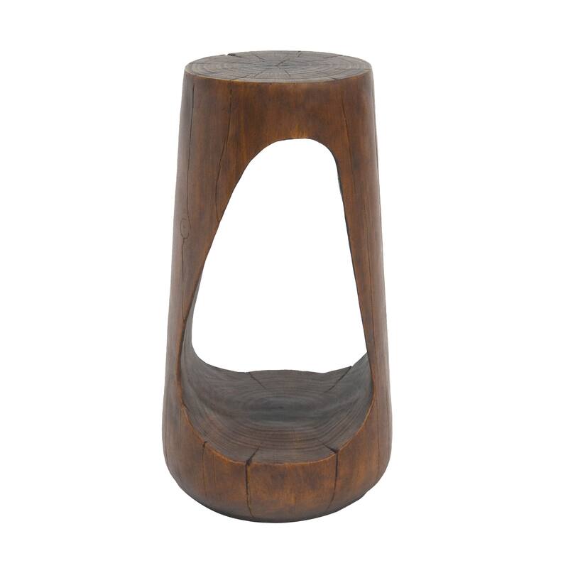 Christopher Knight Home - Emery Hollow Round Wood Grain Side Table - Antique brown_26.57" H - 26.57" H