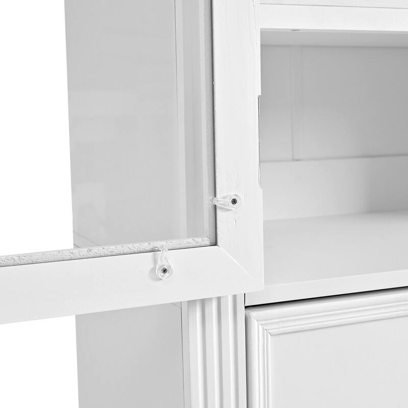 Freestanding 78" Tall Kitchen Pantry Storage Cabinet with Drop-Down Surface and Adjustable Shelves,Power Outlet for Organization
