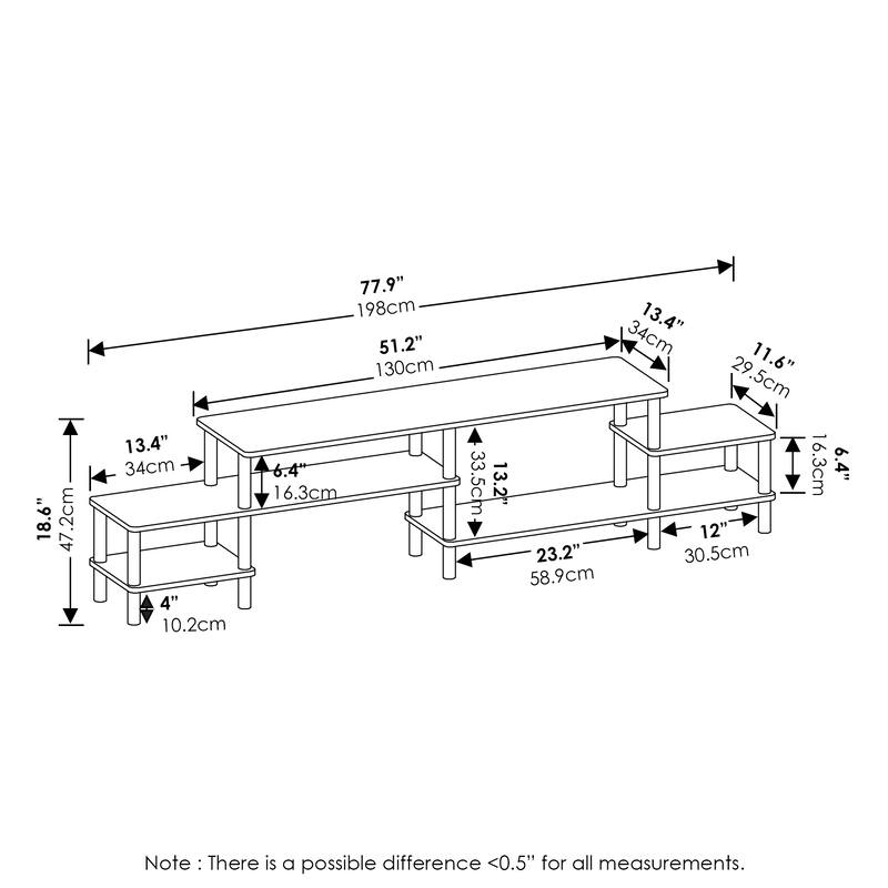 Furinno Turn-N-Tube Grand Entertainment Center for TV up to 80 Inch