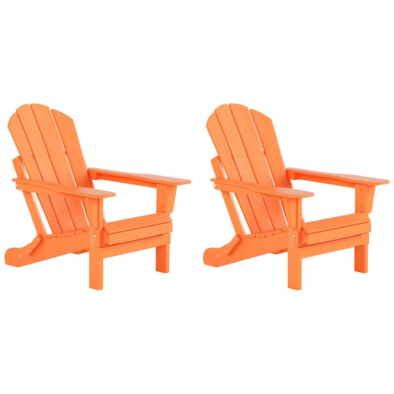 Laguna Hdpe All Weather Outdoor Patio Foldable Adirondack Chairs Conversation Set (3-Piece Set)