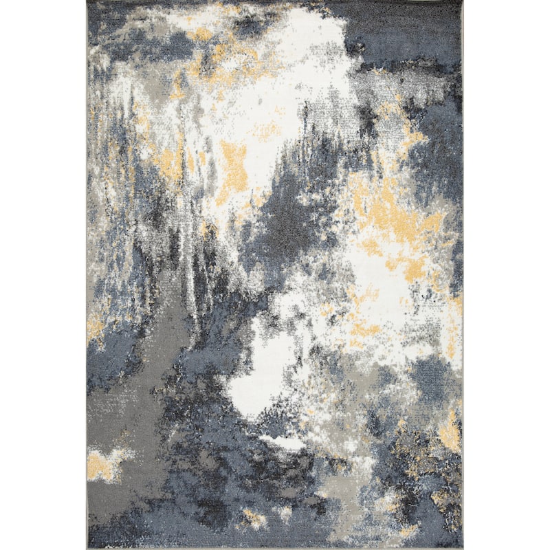 Kriselia Collection Blue/Gray Abstract Area Rug - 7'8'' X 11'1''