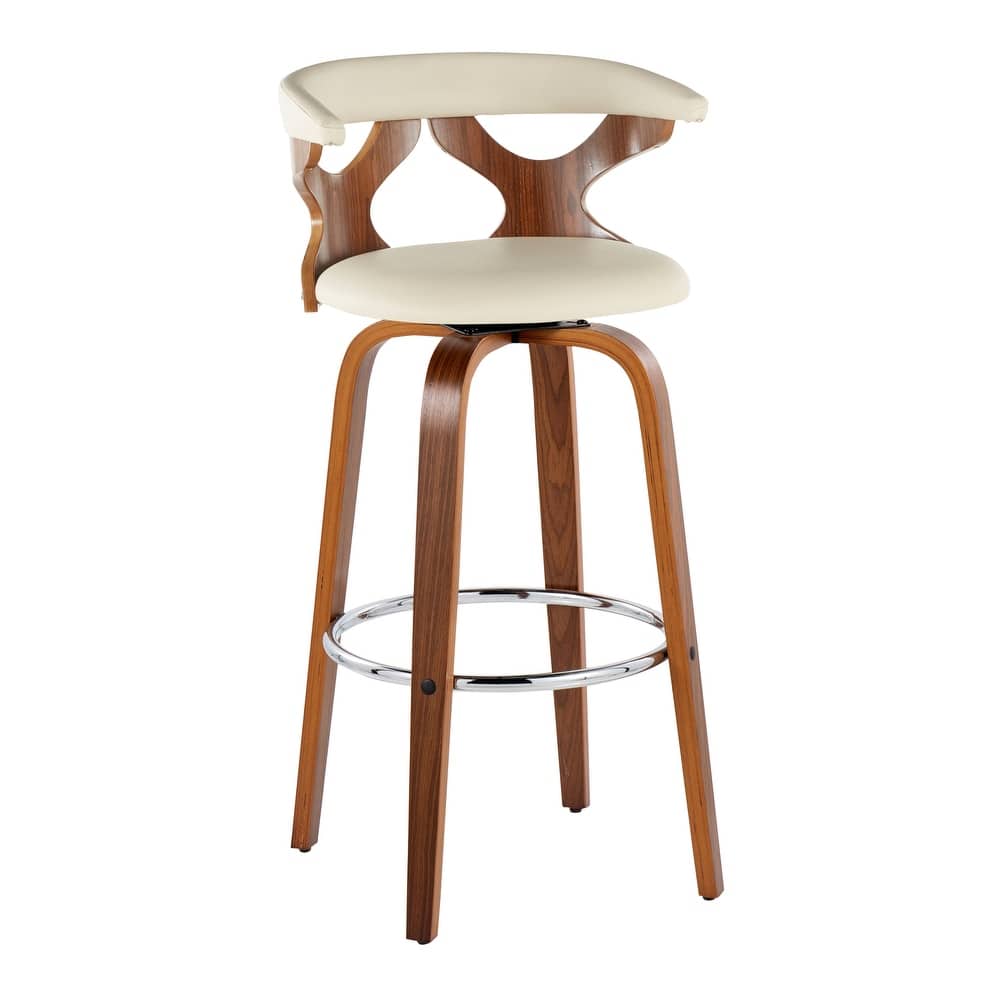 Carson Carrington Viby 30" Fixed-Height Bar Stool with Bent Wood Legs & Round Footrest (Set of 2)