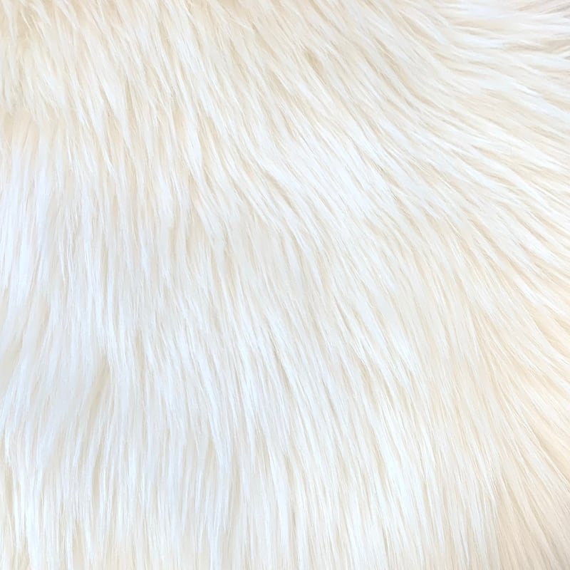 Highland Select Natural Long Wool Sheepskin 2 Pelt Shag Rug - 3' x 3'6" - Ivory