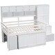 preview thumbnail 9 of 27, Full Size Wooden Loft Bed with Integrated Wardrobe, Under-bed Desk, and Shelves