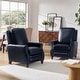 preview thumbnail 4 of 57, Cigar Mid-century Modern Genuine Leather Recliner with Solid Wood Legs and Nailhead Trim Set of 2 by HULALA HOME NAVY
