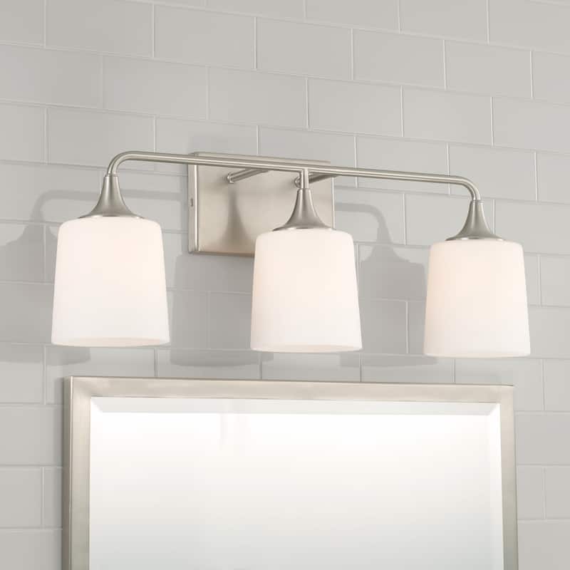 Presley 3-light Bath/ Vanity Fixture w/ Soft White Glass