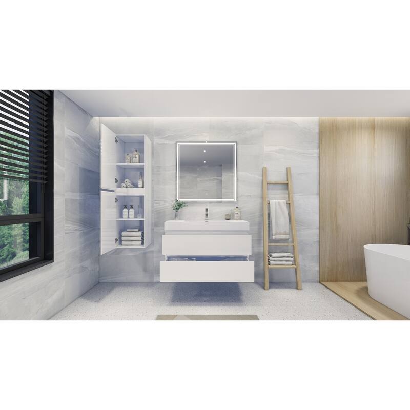 Baillie 42'' Wall-Mounted Vanity with Reinforced Acrylic Sink