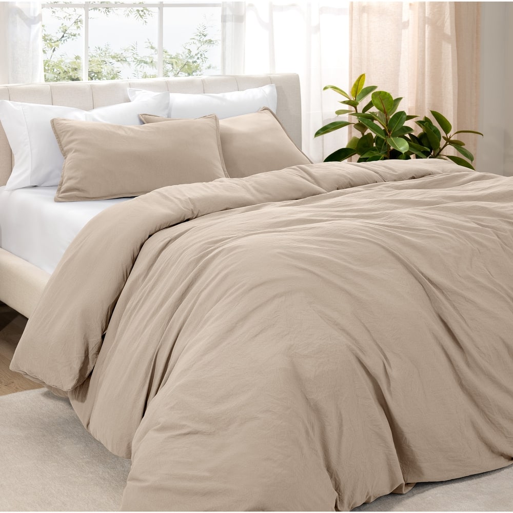 Bare Home Premium Washed Microfiber Duvet Cover and Sham Set