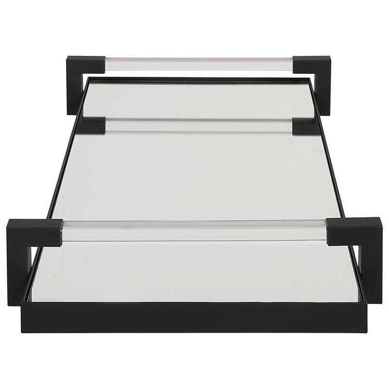 Uttermost Deki Black Mirrored Tray - 23.75"W x 3.13"H x 13.5"D