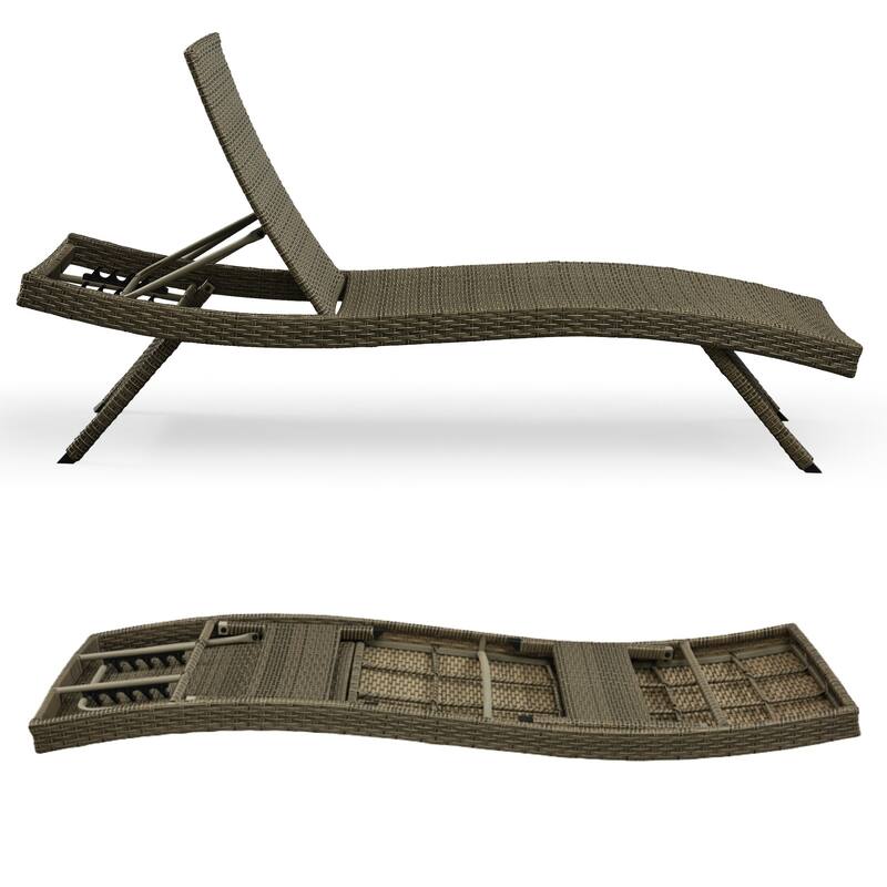 All Weather Wicker Chaise Lounge - Set of 2