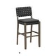 preview thumbnail 23 of 58, Nathan James Cohen Faux Leather Counter or Bar Height Stool, Solid Wood Frame with Footrest and Woven Leather Back