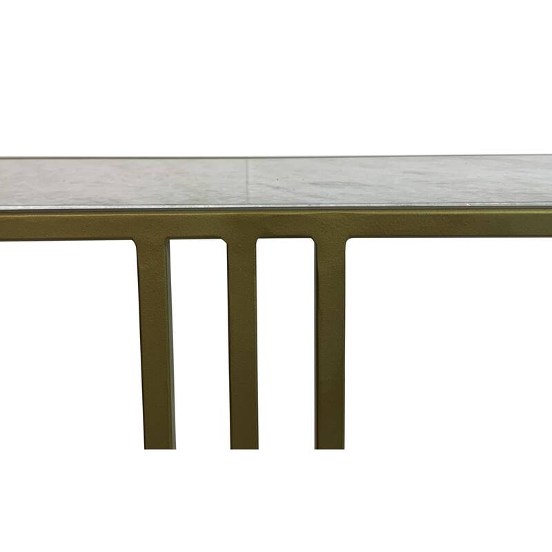 Marble Top Console Table - 36.5" - White and Antique Gold
