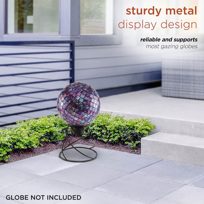 Alpine Corporation 8" Tall Indoor/Outdoor Spiraling Metal Gazing Globe Display Stand