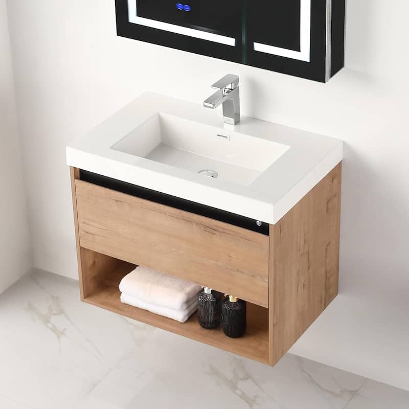Blossom Bergen Wall Mounted Floating Bathroom Vanity with Sink
