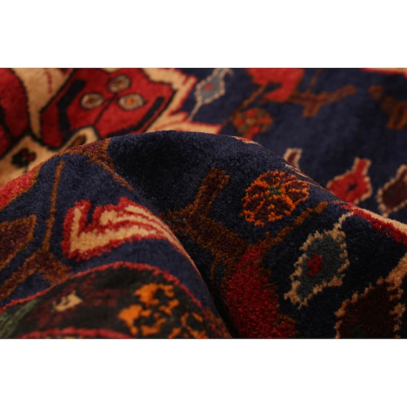 Teimani Navy, Red Rug 3'8" x 6'2" - 3'8 x 6'2