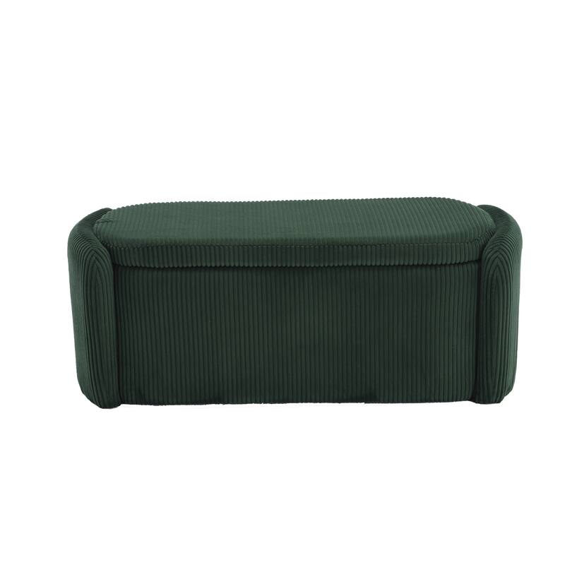 Entryway Upholstered Fabric Storage Ottoman