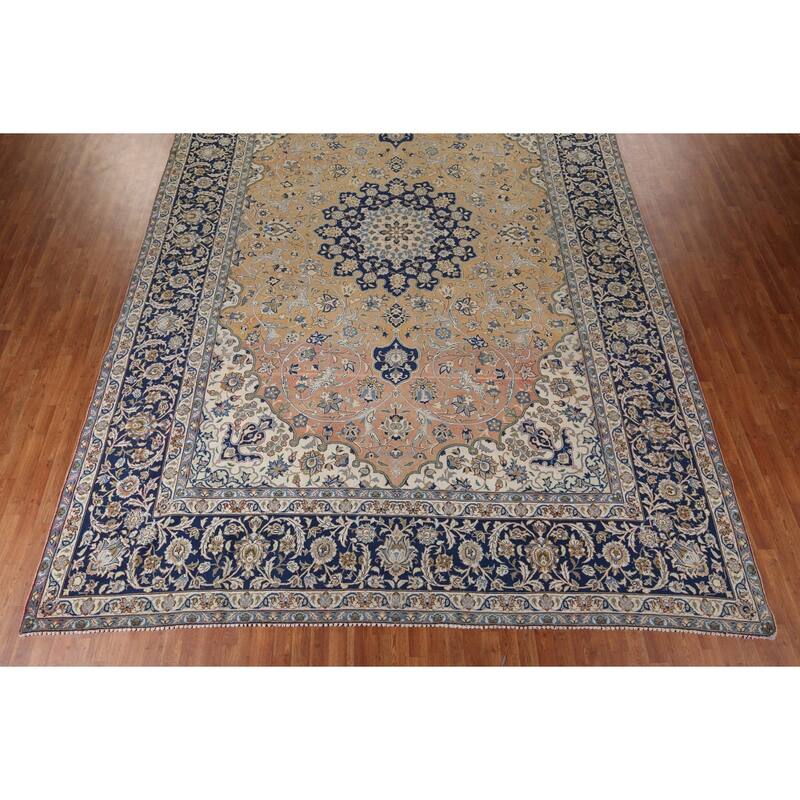 Large Najafabad Persian Vintage Area Rug Hand-Knotted Wool Carpet - 11'7" x 17'4"