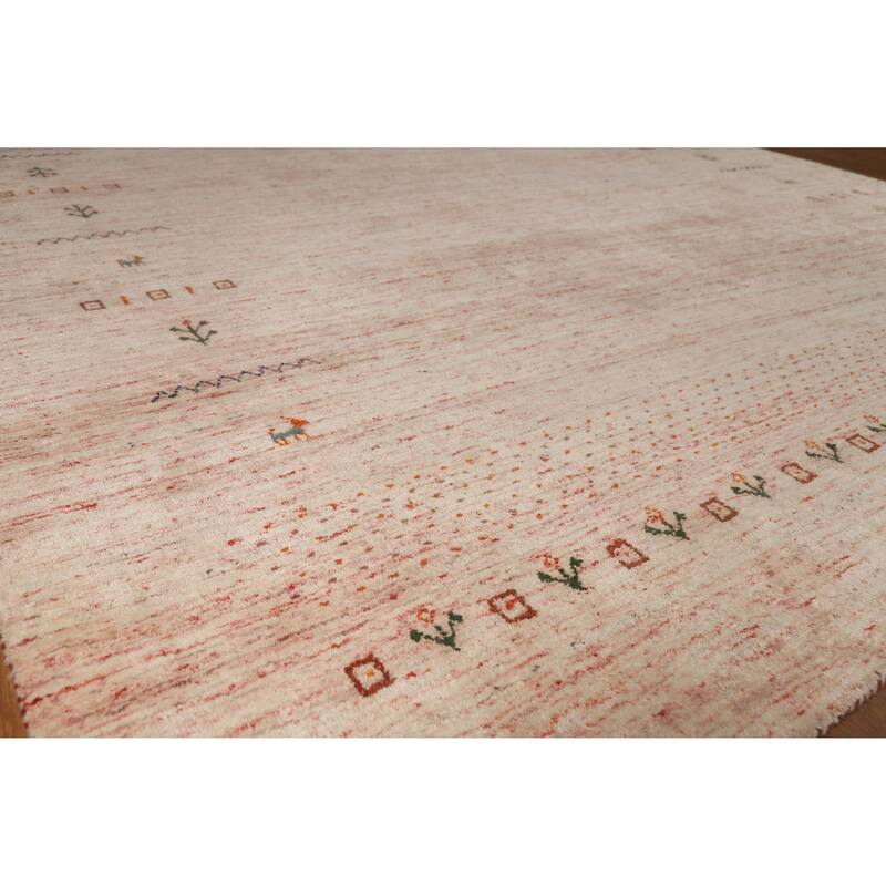 Hand Knotted Oriental 100% Wool Carpet Tribal Animal Pictorial Multi-Colored Gabbeh Area Rug - 11' 5'' X 8' 8''