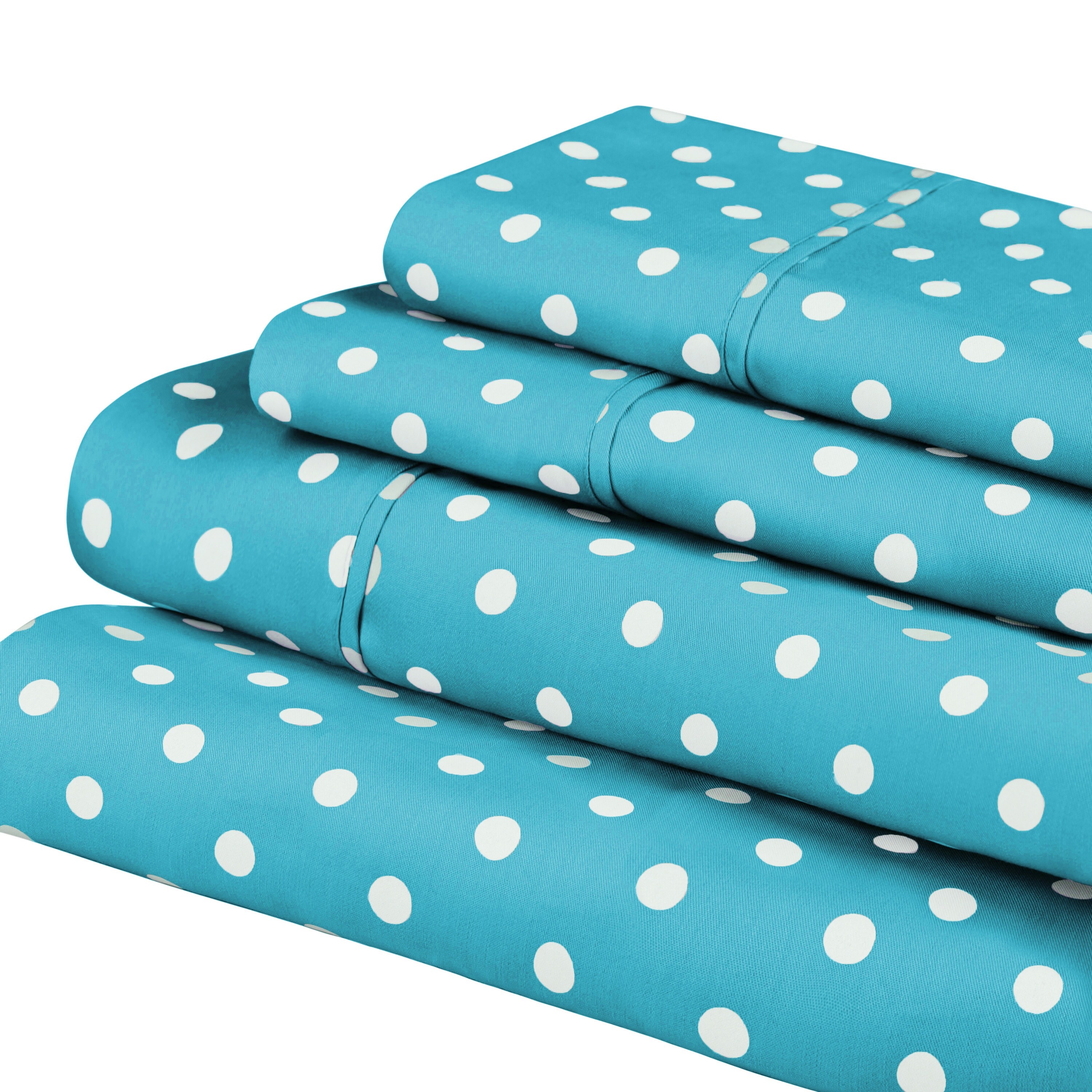 Superior Thread Count 600TC Cotton Blend Polka Dot Bed Sheet-image