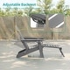 preview thumbnail 23 of 54, Bonosuki 2-Piece Folding Adirondack Chairs with Retractable Ottoman, Fire Pit Patio Chair with Cup Holder
