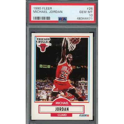 Michael Jordan 1990 Fleer Basketball Card #26 Graded PSA 10 - 8'6" x 11'6"