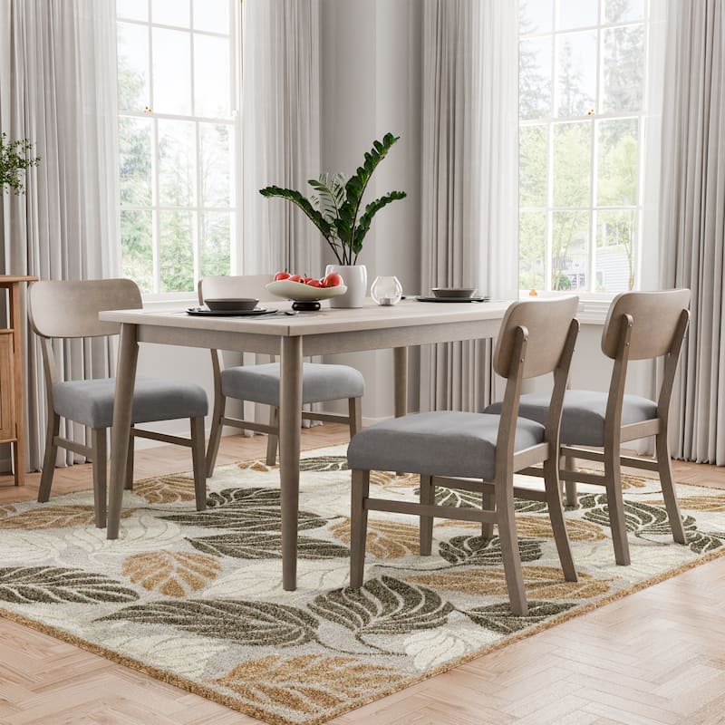 Furniture of America Calista Modern Grey Rectangle Wood Dining Set - 5-Piece Set