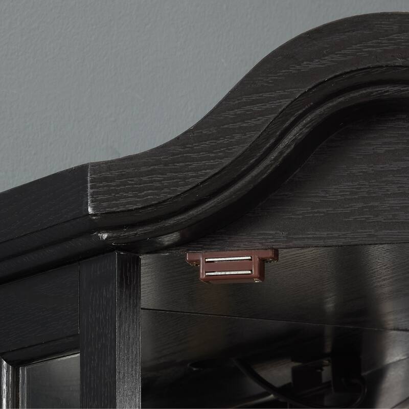 GDFStudio - Storage Corner Curio Cabinet with Lighted Glass Shelves