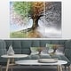 preview thumbnail 12 of 11, Tree with Four Seasons - Tree Canvas Art Print 36 in. wide x 28 in. high - 3 Panels