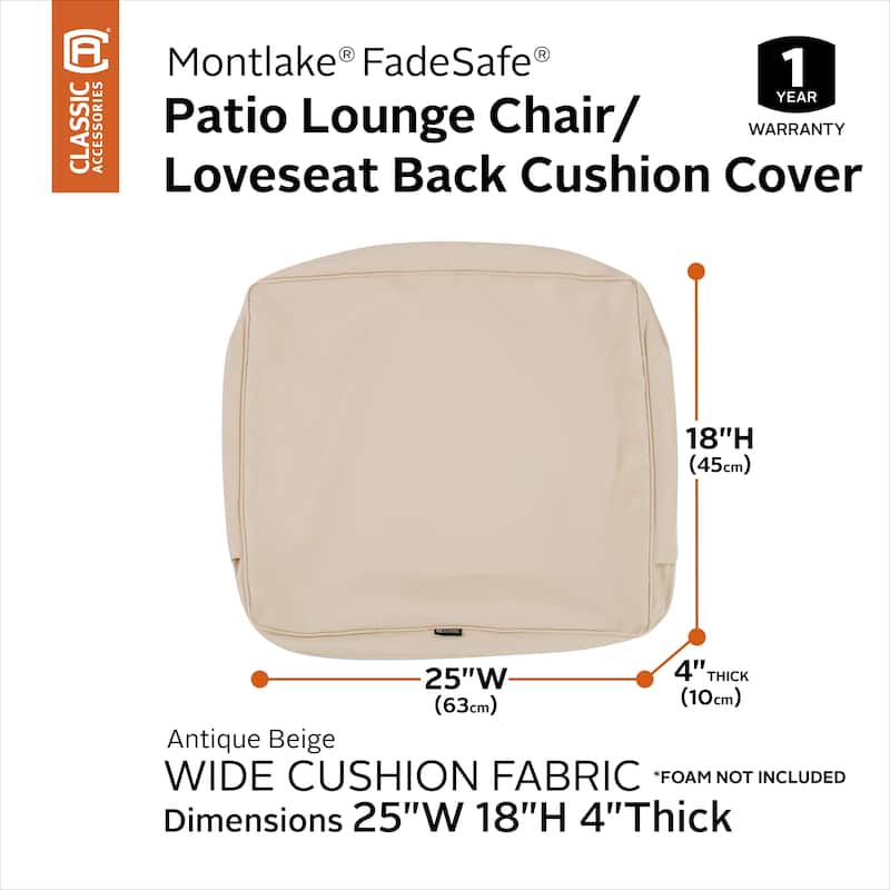 Classic Accessories Montlake Water-resistant Cushion Slip Cover