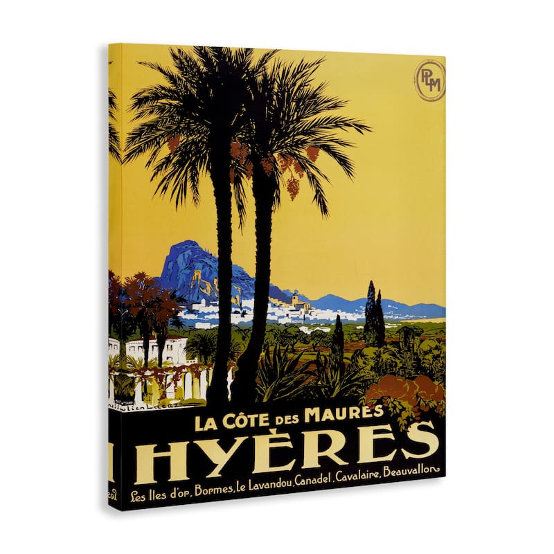 Stupell Vintage Tropical Travel Ad Canvas Wall Art Design By Marcus Jules