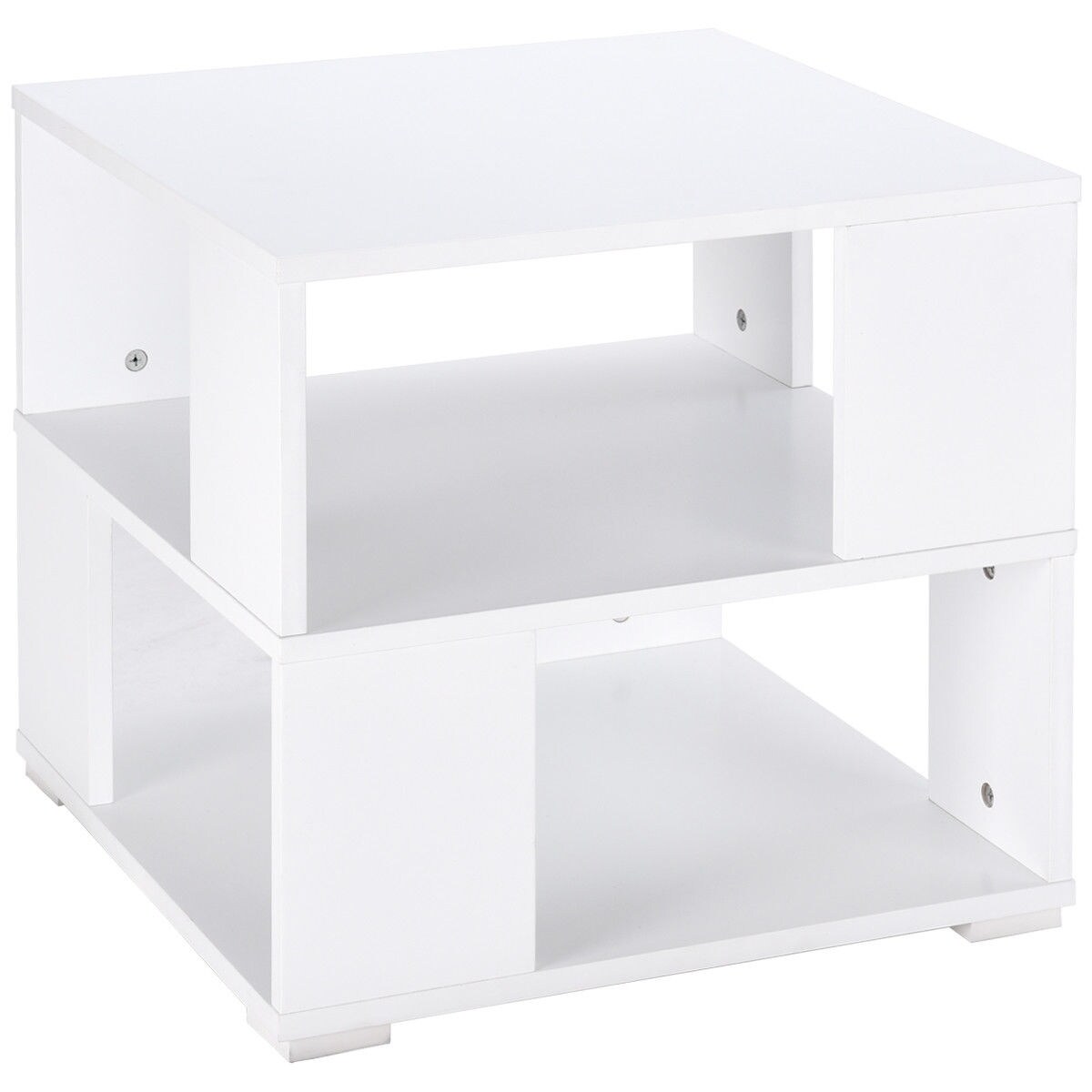 Shop Gymax Modern Wood Square Coffee End Side Table With Storage Cube Overstock 23038549