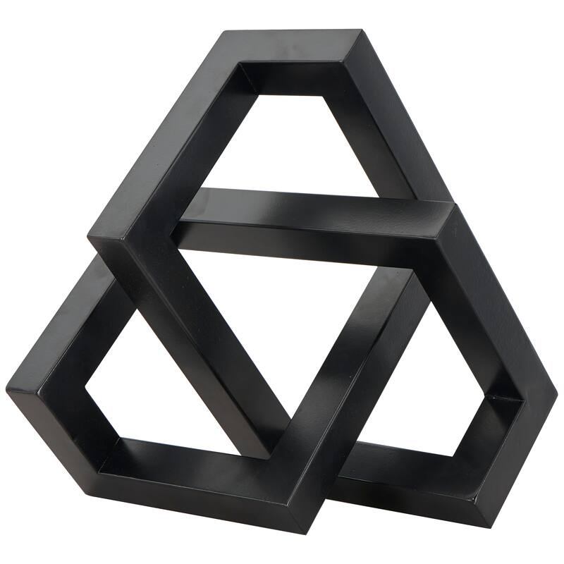 Black Metal Abstract Shaped Geometric Decorative Sculpture