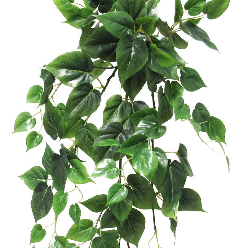 Artificial Philodendron Ivy Leaf Hanging Plant Greenery Foliage Bush 35in - 35" L x 16" W x 16" DP