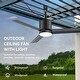 preview thumbnail 4 of 14, 42 Inch Outdoor Ceiling Fan with Light, Dimmable LED, Reversible DC Motor, 6-Speed Remote Control, Matte Black Patio Fan