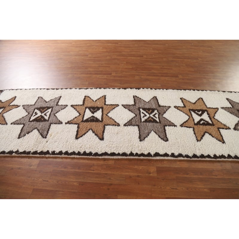 Tribal Anatolian Runner Rug Handmade Turkish Wool Carpet - 3'5"x 12'9"