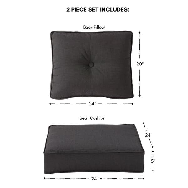 dimension image slide 1 of 12, Sunbrella 2-Piece Premium Deep Seat Outdoor Cushion Set