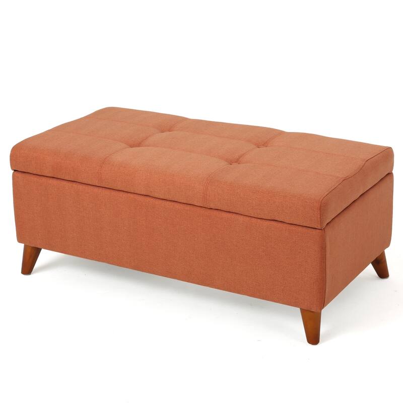 Home Decor,Tufted Ainsley Button Storage Ottoman Bench with Hinged Lid, Ottoman Bench with Storage
