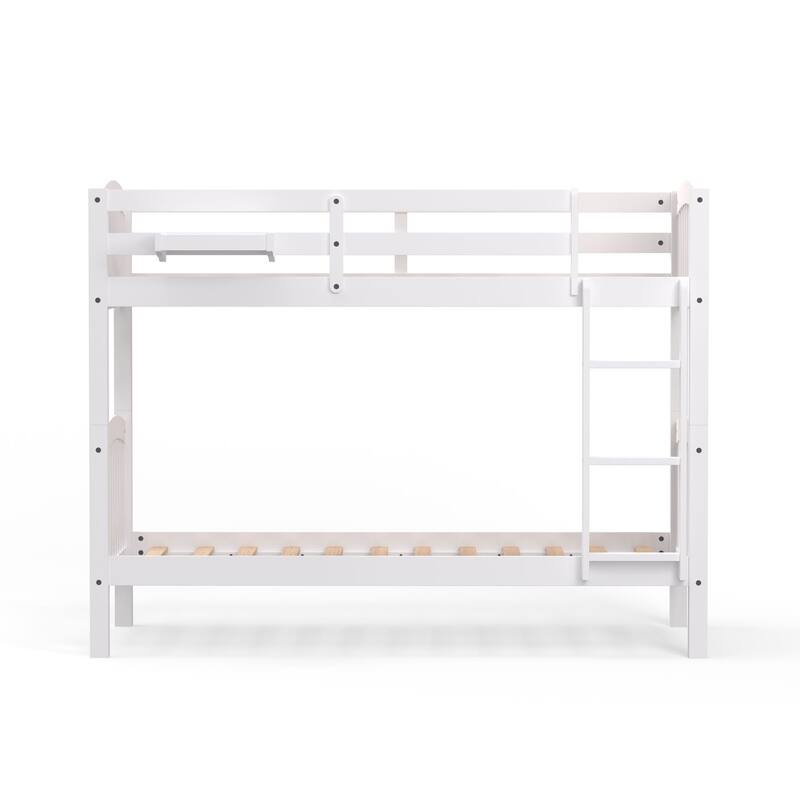 Arca Wood Twin Over Twin Bunk Bed and Hanging Nightstand