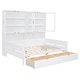 preview thumbnail 49 of 53, Full Size and Twin Size Wooden Daybed with Glass-Door Storage Cabinets, Built-in LED Lighting and Shelves