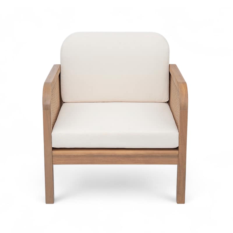 Christopher Knight Home- Evangeline Outdoor Acacia Wood Wicker Club Chair