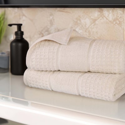 Superior Napa Zero Twist Cotton Soft Waffle Bath Sheet Set of 2