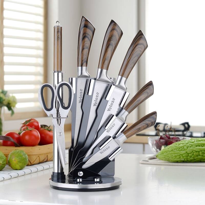 Velaze Aperol 8 pcs Knife Block Set with Storage