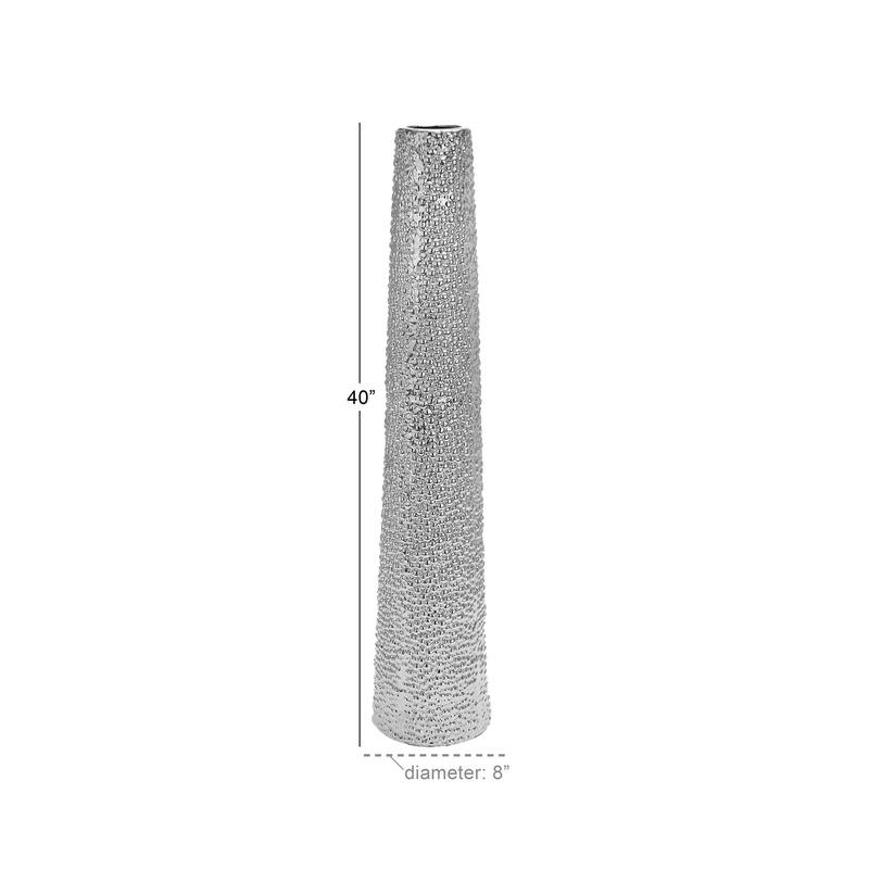 Minimalist Ceramic Modern Tall Vase with Bubble Texture - Silver, Black, Gold, White