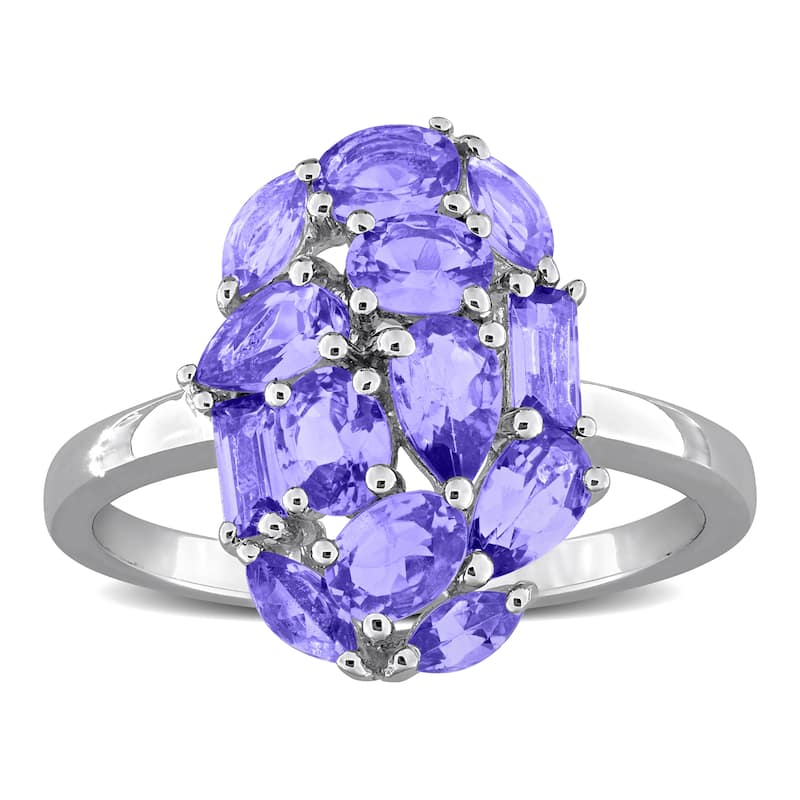 Miadora Multi-Shape Gemstone Cluster Ring Sterling Silver