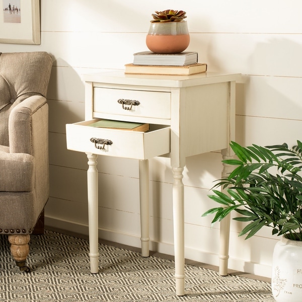 Safavieh Manchester Light Grey Accent Table - 18.1" x 15" x 30.1". Opens flyout.