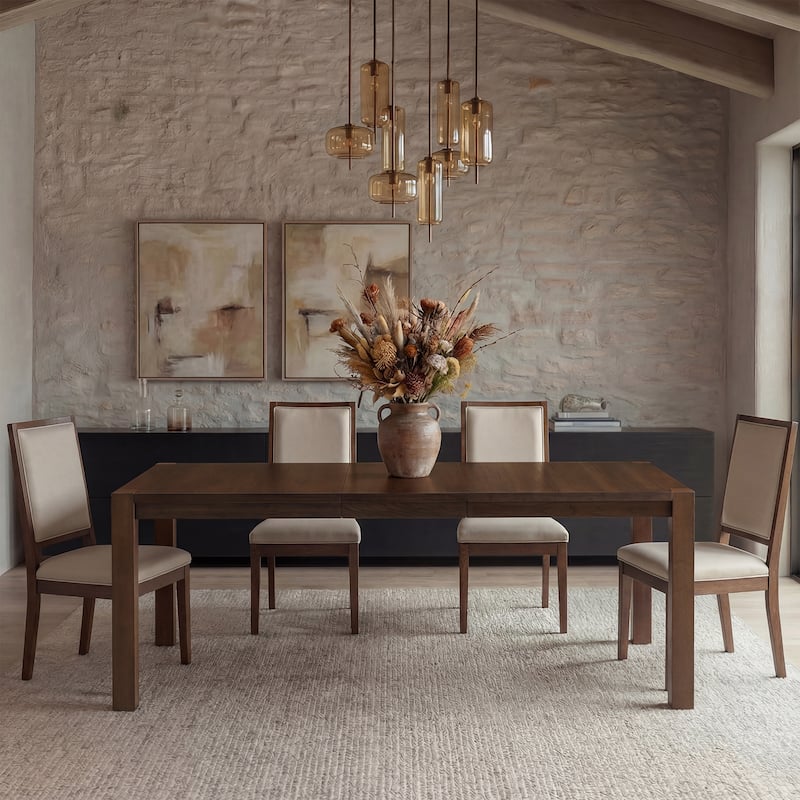 Modern Linen Cushioned Dining Chair, Fully Upholstered Accent Chair