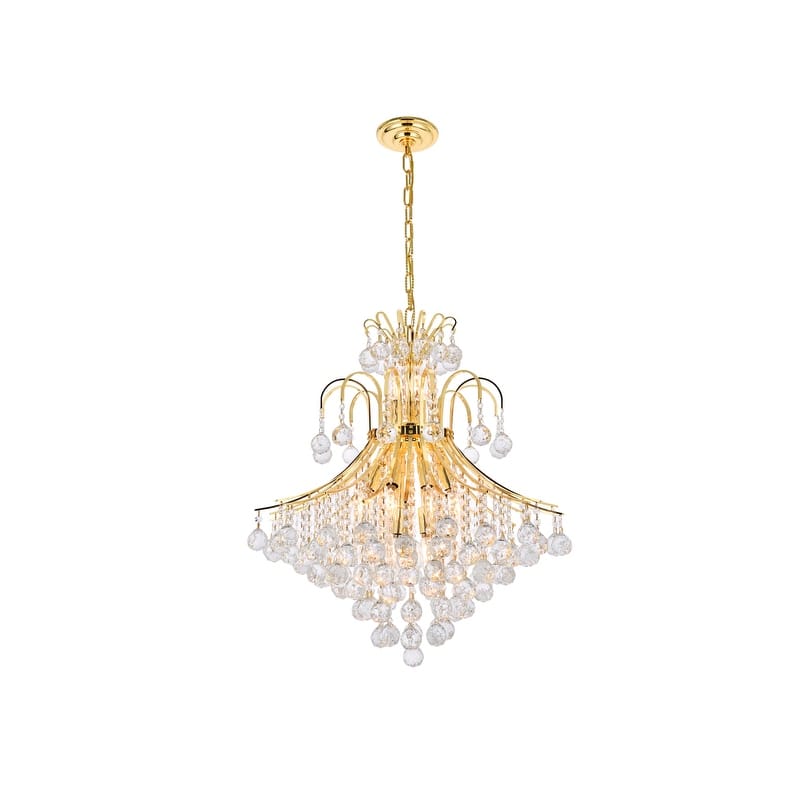 Elegant Lighting Gold 25-inch Royal-cut Crystal Clear Hanging 15-light Chandelier