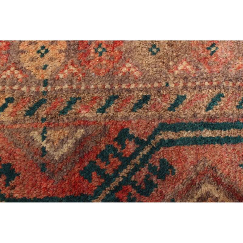 ECARPETGALLERY Hand-knotted Baluch Red Wool Rug - 3'7 x 7'5