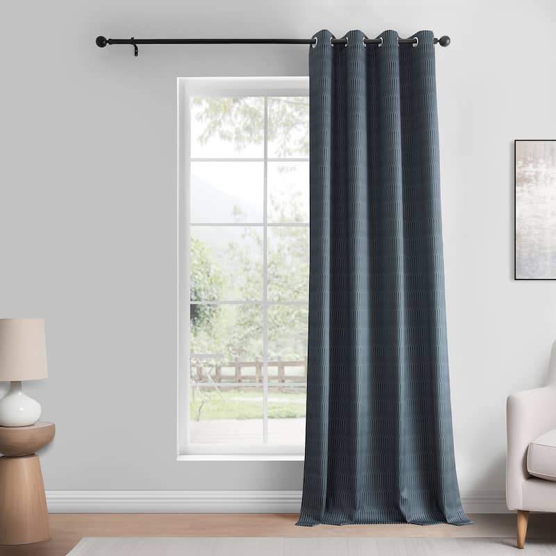 Exclusive Fabrics Lounge Embossed Grommet Velvet Curtains - Room Darkening Curtain for Bedroom & Living Room (1 Panel)